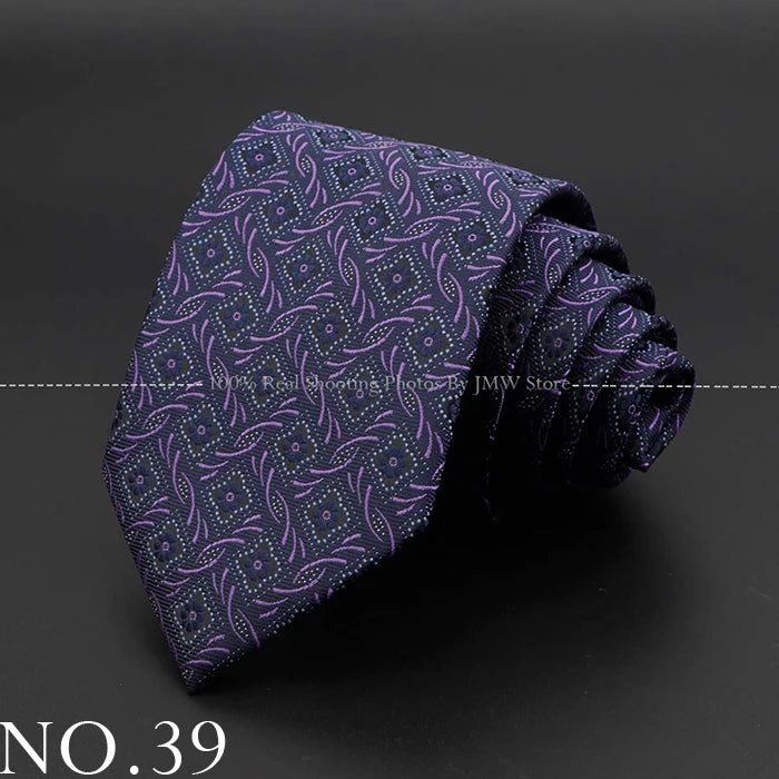 New Design Wedding Men Tie Purple Solid Striped Paisley Flower Neckties Men Business Dropshipping Groom Collar Accessories Gift