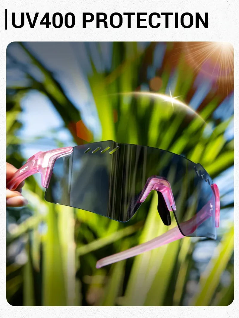 SCVCN UV400 Photochromic Cycling Glasss Sports Running Sunglasses Men Outdoor Drving Bicycle Goggles MTB Eyewear 1 Lens