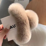 4Pcs/Set Plush Hair Claw Elegant Acrylic Hairpins Faux Fur Hair Clip Barrette Crab Headwear for Women Girls Hair Accessories