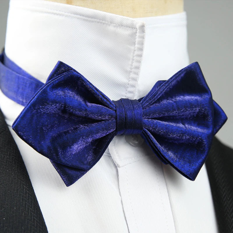 4 Styles Solid Color Black White Wine Bow Ties New Ribbon Gilded Butterfly Double Layered Wedding Party Bowknot Tuxedo Cravat