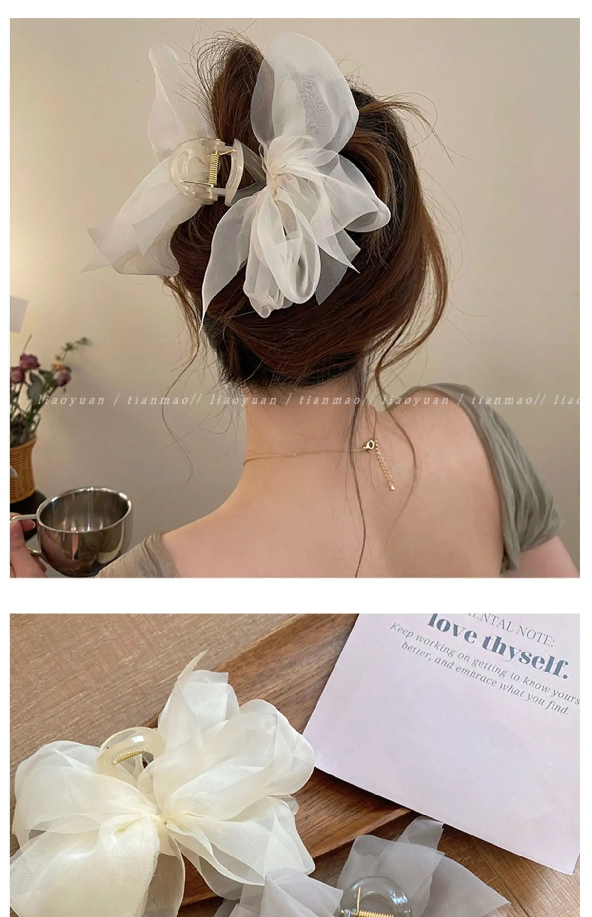 New Mesh Bow Grip Clip Female Ponytail Braid Hair Claw Clip Elegant Girl Hair Clip Hair Accessories Gift Headdress
