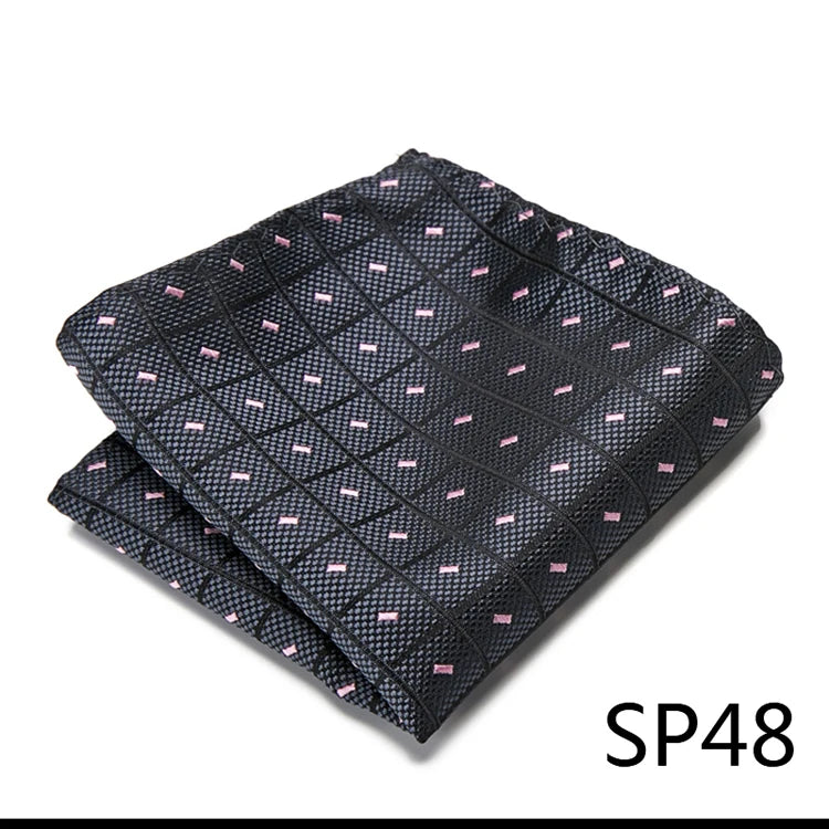 High Grade 2023 New Style Hot sale Silk Handkerchief Black Suit Accessories Solid Men Abraham Lincoln's birthday Pocket Square