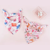 Elinfant 5pcs Gift Set Bamboo Cotton Muslin Bib Burp Cloth 100% Cotton 60*60cm 2 Layers Baby Scarf Handkerchief