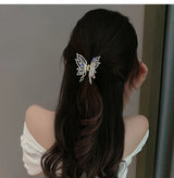 Kiss Jewelry Luxury Butterfly Hair Claw Clip Gold Plated Rhinestone Pearl Hairpin Women Korean Fashion Headwear Hair Accessories