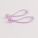 2pcs/lot Ponytail Ball Hair Ties For Girls Elastics Hairband Colorful Twin Bead Pom Balls Hair Rope Kids Hair Accessories