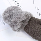 Winter Wool Knitted Gloves for Baby Boys Girls Warm Plush Thick Full Finger Mittens Gloves For 1 -3 Years Old Children Kids