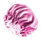 New Solid Elastic Double Layer Satin Bonnet Nightcap Women Night Sleep Hair Protection Hat Reversible Sleeping Hat Hair Care New