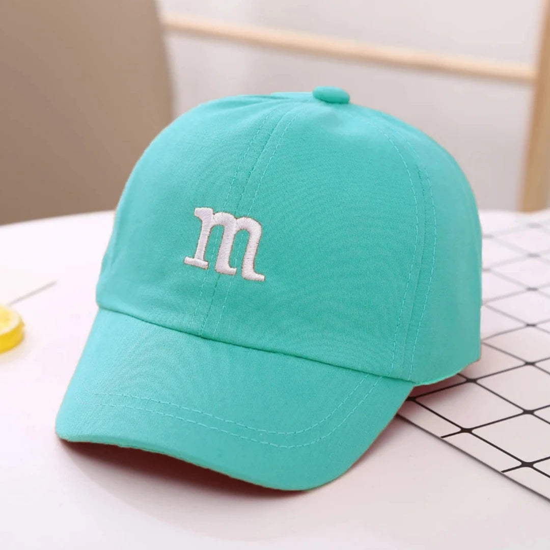 Girls Boy Adjustable Hat Children's Kid Baseball Cap Sunscreen Baby Hat Hip Hop M Letter Embroidered Kids Caps 1-6-8-12-15 Years