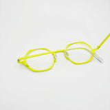 Wcwe Belight Optical Belgium Geometry Irregular Shape Titanium Eyewear Spectacle Frame Men Women Eyeglasses