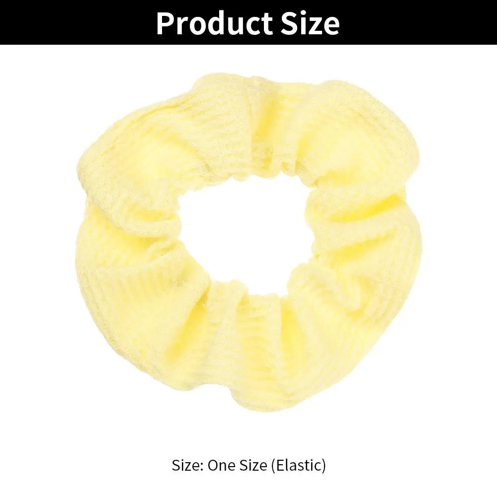 Women Lady Female Flower Hair Accessories LatticePrint Elastic Hairs Ties Yellow Scrunchies Hair Rope Girls Headwear