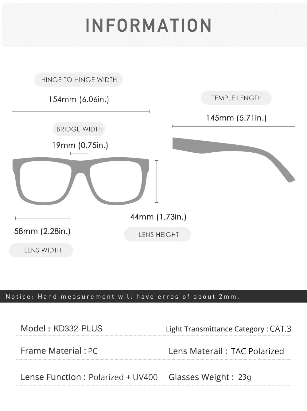 KDEAM Oversized Sunglasses Polarized Photochromic Lenses Night Vision Goggles Designed For Both Men And Women Large Glasses