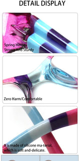 Blue Light Blocking Reading Glasses Spring Hinged Women with Striped Flower Frame Computer Goggle Reader Eyeglasses 0~+4.0