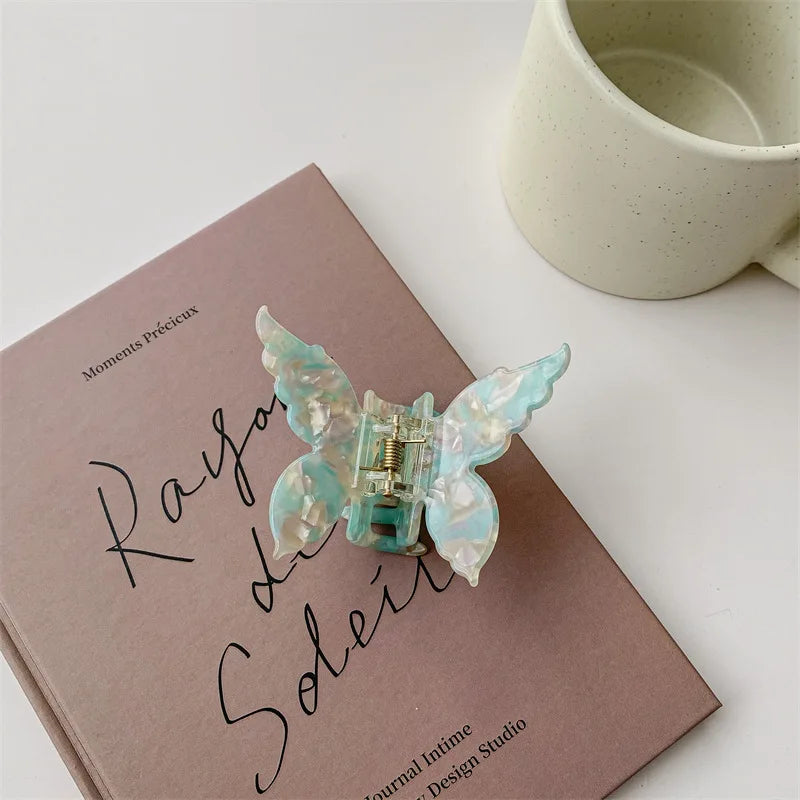 1PC French Butterfly Clip  Mermaid Hair Clip Acetic Acid Hair Clip Retro Back of Head Hair Accessories Hairpin.