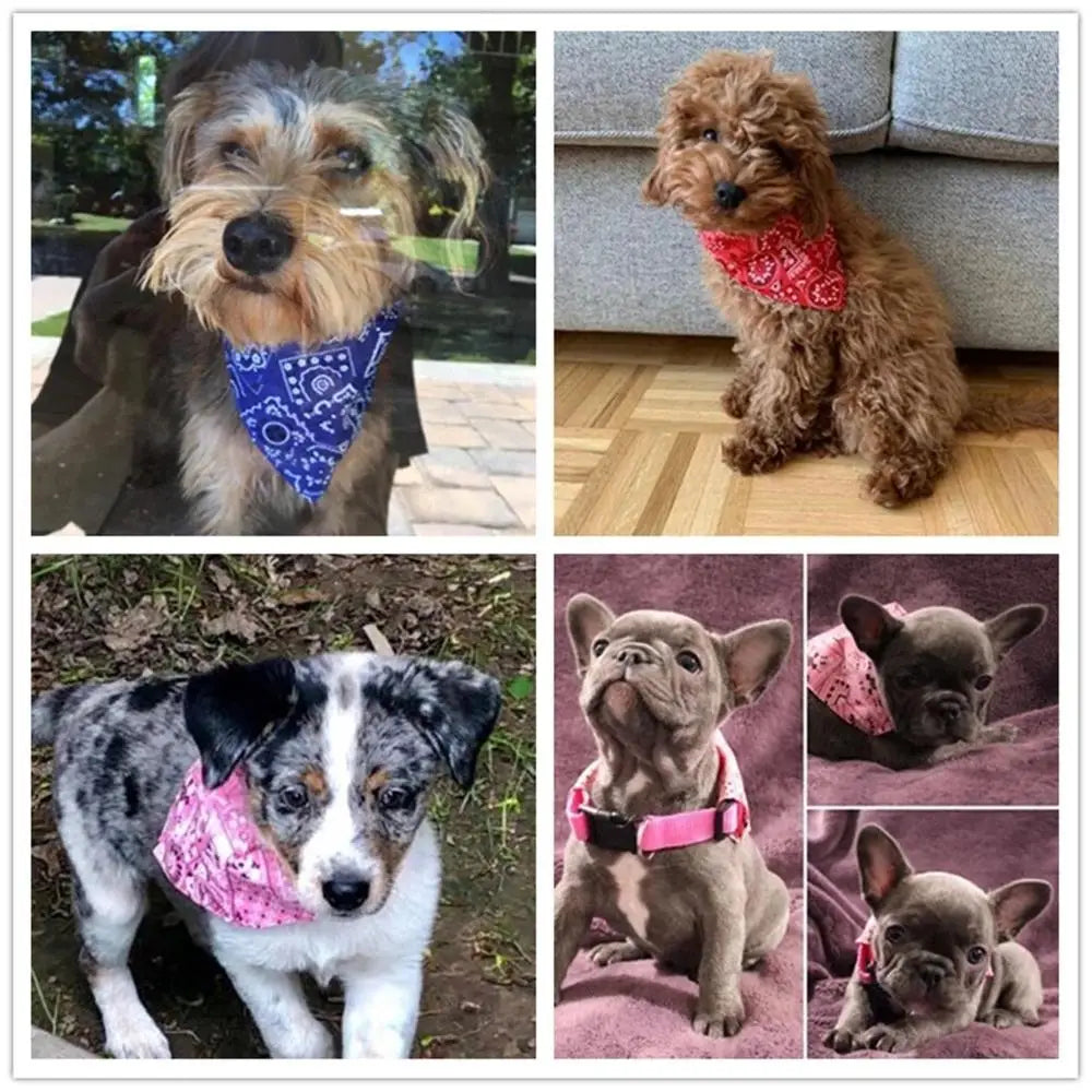 Dog Bandanas Large Pet Scarf Pet Cotton Plaid WashableBow ties Collar Cat Dog Scarf Large Dog Accessories Kerchief