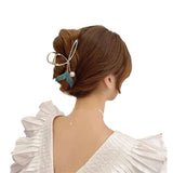 1pc New Product Star Same Style Fish Tail Pearl Hair Clip Tail Clip High Grade Headwear Chinese Style Trendy Retro Grip Clip