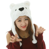 Cute Cosplay Costume Green Headgear Female Beanie Caps Cartoon Winter Autumn Hats Plush Hat Big Frog Eyes Hat Rabbit Bunny Ears