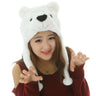 Cute Cosplay Costume Green Headgear Female Beanie Caps Cartoon Winter Autumn Hats Plush Hat Big Frog Eyes Hat Rabbit Bunny Ears