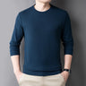 2024 Men's Casual Fashion Long Sleeved Round Neck T-shirt Waffle Comfortable Top