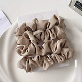 3/4/5 PCS Elastic Bands Elegant Solid Color Satin Pleated Scrunchies Woman Strong Ponytail Hair Ties Accessories Wholesale