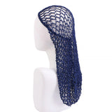Fashion Women Crochet Hair Snood With Elastic Edge Long Hair Net Mesh Sleeping Nightcap Turban Headwear Hair Net