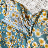 Mini robes d'été pour femmes, mode féminine, imprimé floral, en mousseline de soie, froncée, manches courtes bouffantes, robe décontractée
