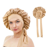 Turban Bonnet Sleeping Cap Headwear Satin With Headband Silk Nightcap Wide Band Hair Care Sleep Hat Women Children