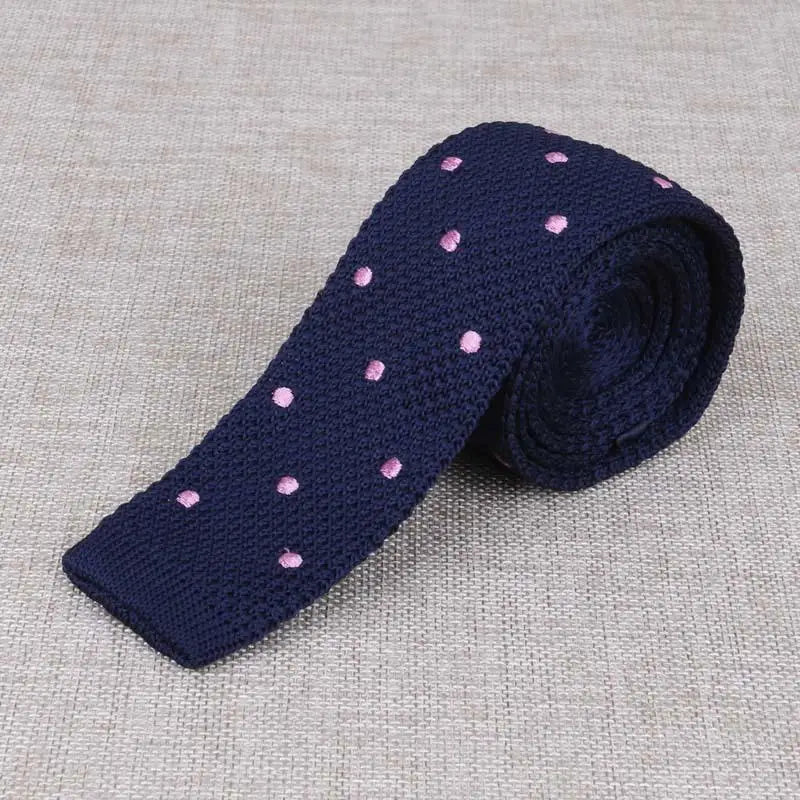 Men's Suits Knit Tie Plain Necktie For Wedding Party Tuxedo Casual Dots Woven Skinny Gravatas Cravats Accessories 25colors