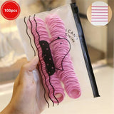 50/100/200/300pcs Cute Hair Ties For Kids & Girls - Colorful Elastic Polyester Hair Ties, Ideal choice for Gifts