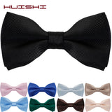 HUISHI Bow Ties For Men Solid Stripe Black Pearl White Bowtie Elegant Mans Bussiness Wedding Party Accessories Butterfly Bow