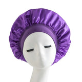 Soft Long Hair Care Bonnet Imitation Silk Solid Satin Satin Shower Caps Large Elastic Edge Wrap Night Sleep Hat for Women