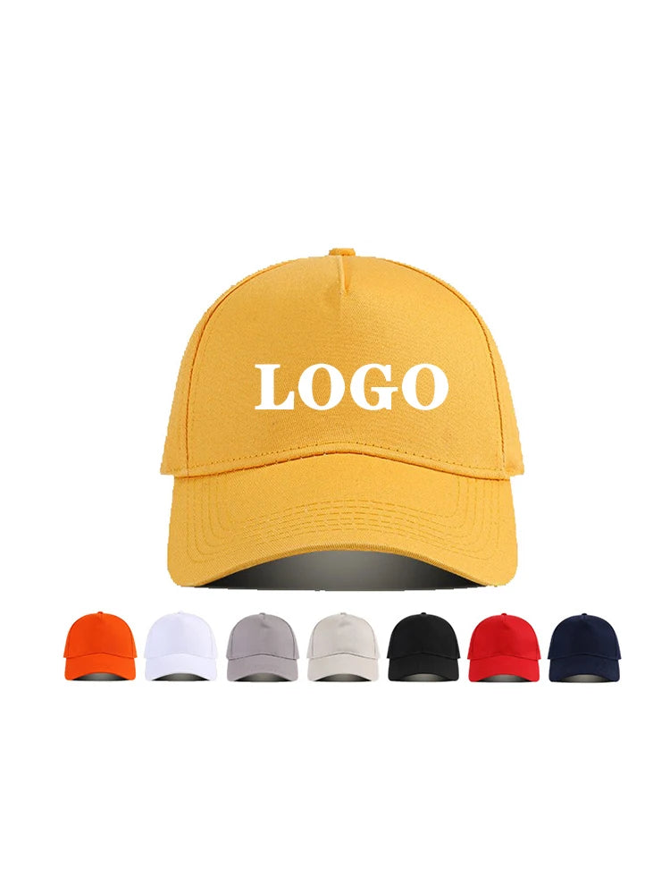 Wholesale 5-Panel Solid Color Embroidery Baseball Cap Custom Logo Snapback Cap Outdoor Curved Roof Dome Sunscreen Sports Cap