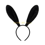 49MF Lovely Bunny Ear Hair Hoop Hair Holder Live Broadcasting Spring Cosplay Party Headwear for Teens Woman
