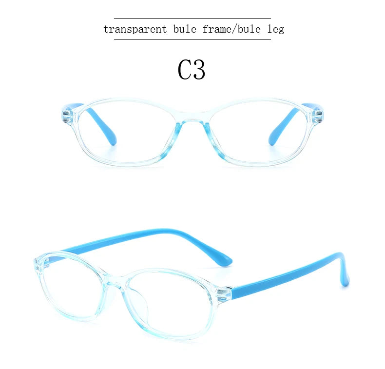 Blue Light Blocking Glasses for Kids Computer Glasses Silicone Frame Clear Lens Girl Boy Video Gaming Children Safety Eyewear