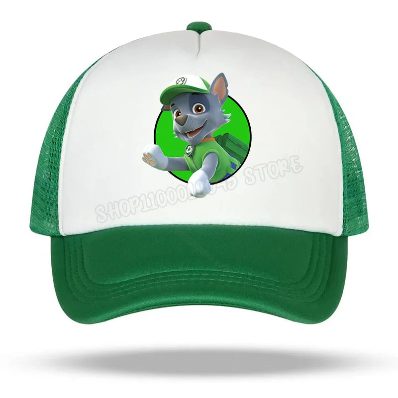 Paw Patrol Skye Kids Baseball Cap Marshall Rubble Girl Peak Cap Cartoon Boy Chase Rocky Mesh Cap Parent-child Summer Sunhat Gift