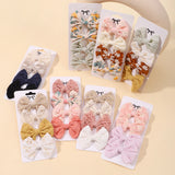 4Pcs/Set Sweet Hair Bows Hair Clip Children Lovely Bowknot Hair Pins for Baby Girls Hair Accessories Print Hollow Hairgripe Gift