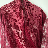 Lady Velvet Triangle Shawl Noble Peony Scarf Women Velvet Silk Scarves Autumn Spring Poncho Luxury Pashmina Tassel Cloak