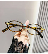 Elliptical Artistic Style Myopia Glasses Retro Small Frame Flat Lenses Ultra Light Finished Near Sight Eyewear Fashion Goggles