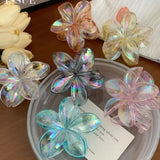 Hairpin Flower Hair Clip Cute Grab Clip Plastic Large Hair Claw Beach Headwear Hair Accessories Transparent Hair Clip Female