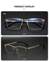Pure Titanium Eyeglass frames Men Ultralight Square Men's Glasses Frames Business Decorative Eyewear Titanium Fake Eyepieces Men
