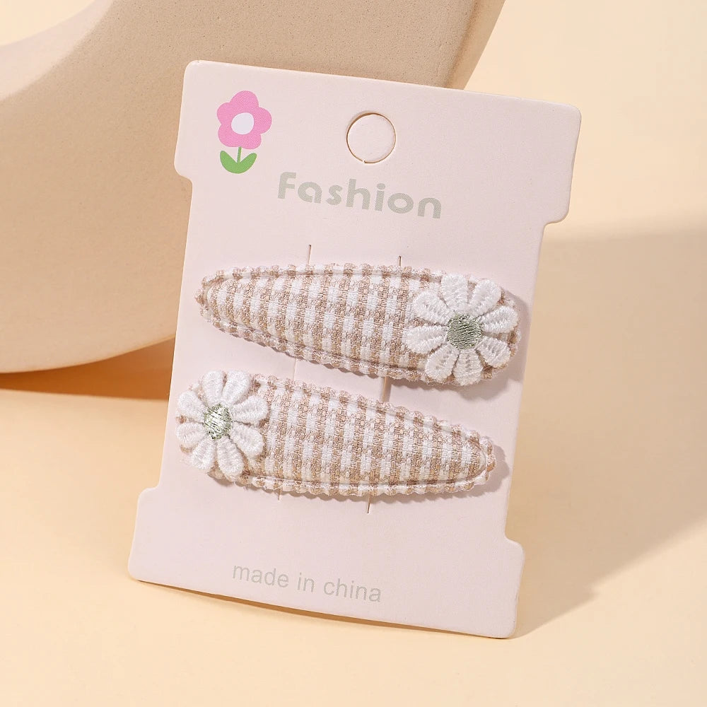 1pcs Ins Daisy Flower Hair Clips Baby Girl Hairpins for Kids Lace White Barette Princess Hooks Infant Accessories Korean