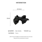 Large Bow Hair Claw Clip New Trendy Solid Color Black Hair Shark Grab Clip Hair Style Tools Hair Accessories for Women Girl