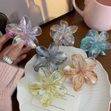 Hairpin Flower Hair Clip Cute Grab Clip Plastic Large Hair Claw Beach Headwear Hair Accessories Transparent Hair Clip Female