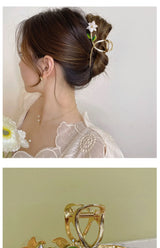 New Women Metal Hair Claw Elegant Gold Flowers Hair Clips Barrette Crab Headband Ponytail Clip Headwear hair accessories tiara