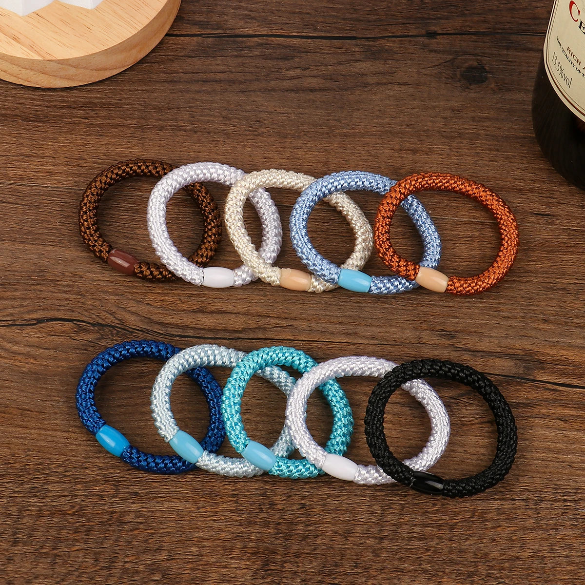 Hairbands, 10 Pack, Fashion, Solid Color, Braided Hairbands, Women, Soft Elastic, No Damage, Ponytail Hairbands