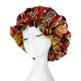 Double Layer Silky Satin Bonnet Women Sleeping Cap Large Reversible Satin Linned Night Sleep Headwrap Hat Hair Wrap Accessories