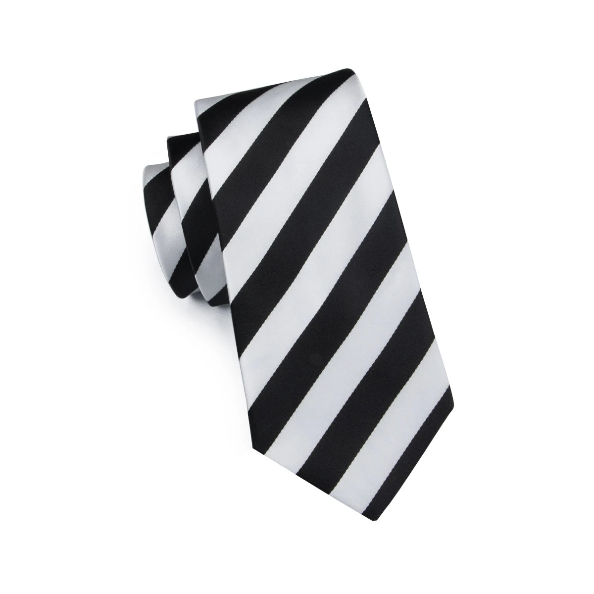 Hi-Tie White Black Striped Solid Men Tie Gravata Silk Wedding Tie For Men Hanky Cufflink Fashion Designer Business Dropshipping