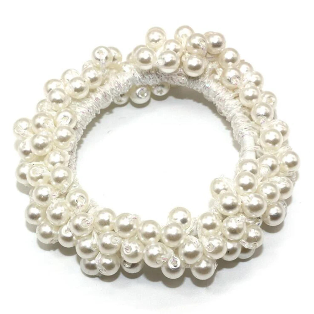 Pearls Beads Hair Ties Elastic Hair Bands For women Hair Rope Scrunchies Ponytail Holders Rubber Hair Accessories