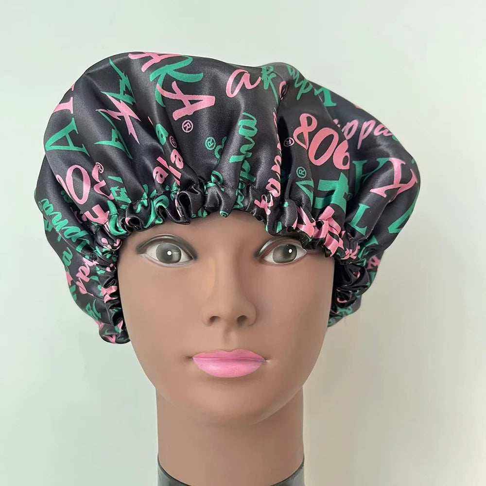 Black Nightcap/Shower Cap Sorority Sisters Association College Party Gifts for Women