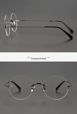 2024 Pure Titanium Round Rimless Glasses Frame Simple Fashion Men Women Small Faces Eyeglasses Light Weight Frameless Spectacles