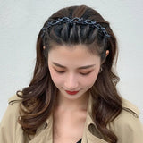 New Double Band Headbands for Women Hairstyle Fashion Non-Slip Hair Bands with Clips  Bezel Hair Hoop Hair Headwear 머리띠